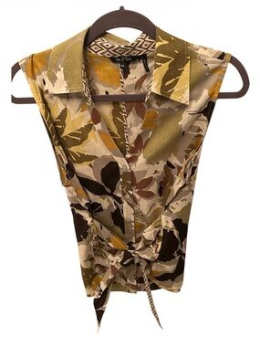 Nic +Zoe Tie-Front Sleeveless Blouse size 10